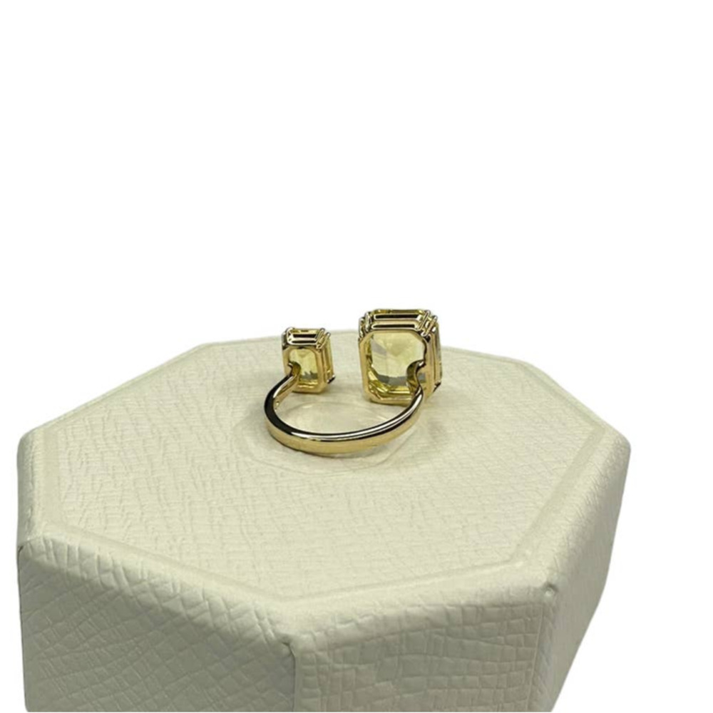 Swarovski Millenia cocktail ring Square cut crystals, Yellow 5 USA / 50 - Picture 4 of 7